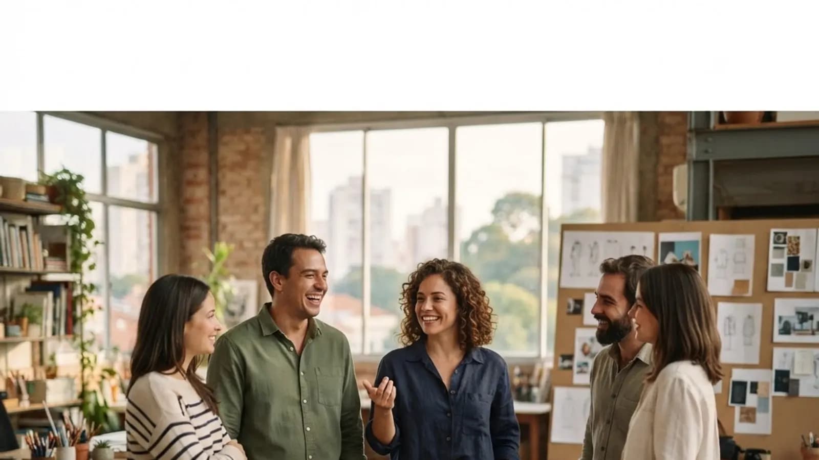 Interior acolhedor de um pequeno negócio brasileiro, organizado e coerente